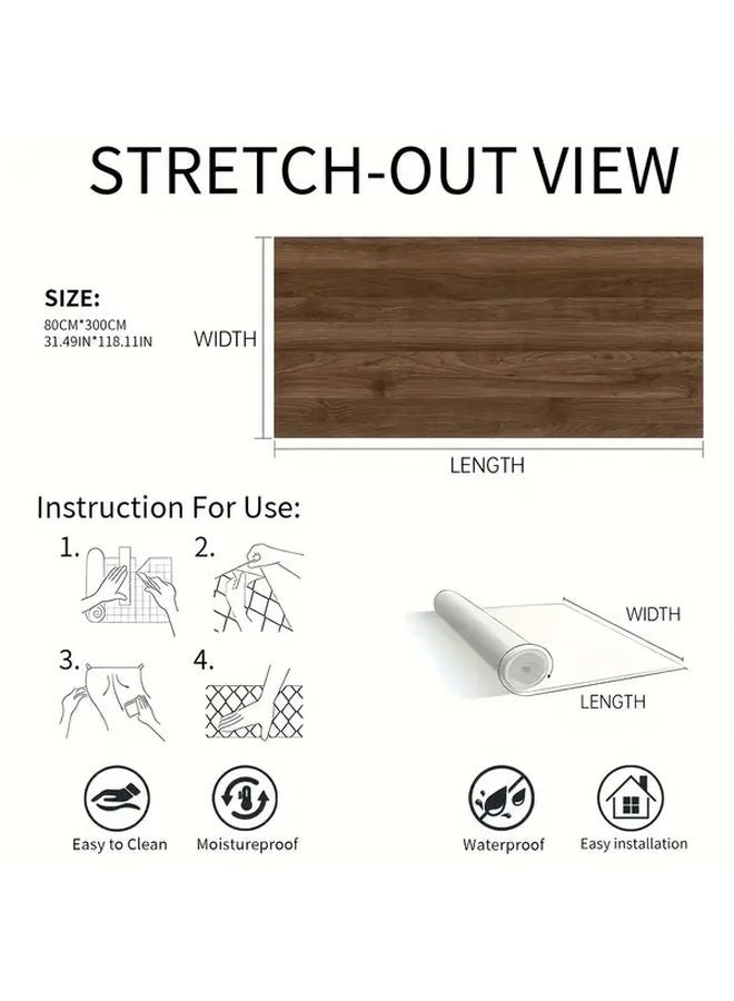 Light Coffee Color Wood Grain Sticker Waterproof Self Adhesive Wallpaper 40cm x 600cm - Image 3